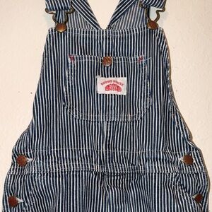 Vintage Round House Kids Unisex Striped Overalls
